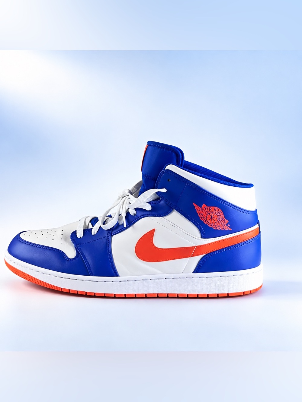 Size 18 Nike Air Jordan 1 Mid Game Royal Rush Orange